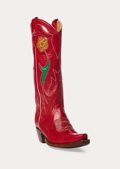 Women's Polo Ralph Lauren Selene Leather Cowboy Boots | 640351PHN